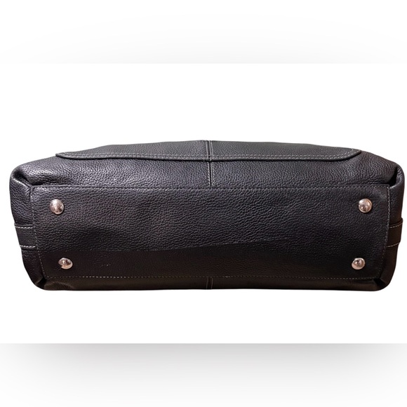 Coach Penelope Black Pebbled Leather Double Handles Satchel Shoulder Bag - Picture 13 of 13